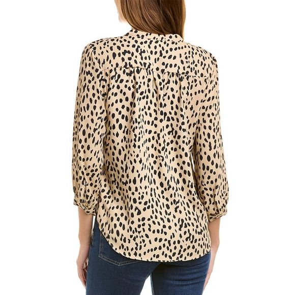 Vince Camuto Womens  Animal Print Blouse, Brown - Picture 2 of 3